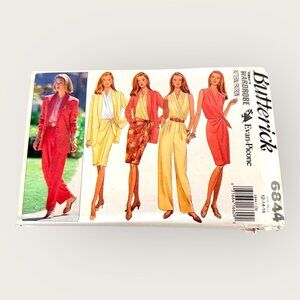 Vintage 1990s Butterick Sewing Pattern 6844 Misses Jacket Blouse Skirt Pant